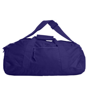 purple duffel bag
